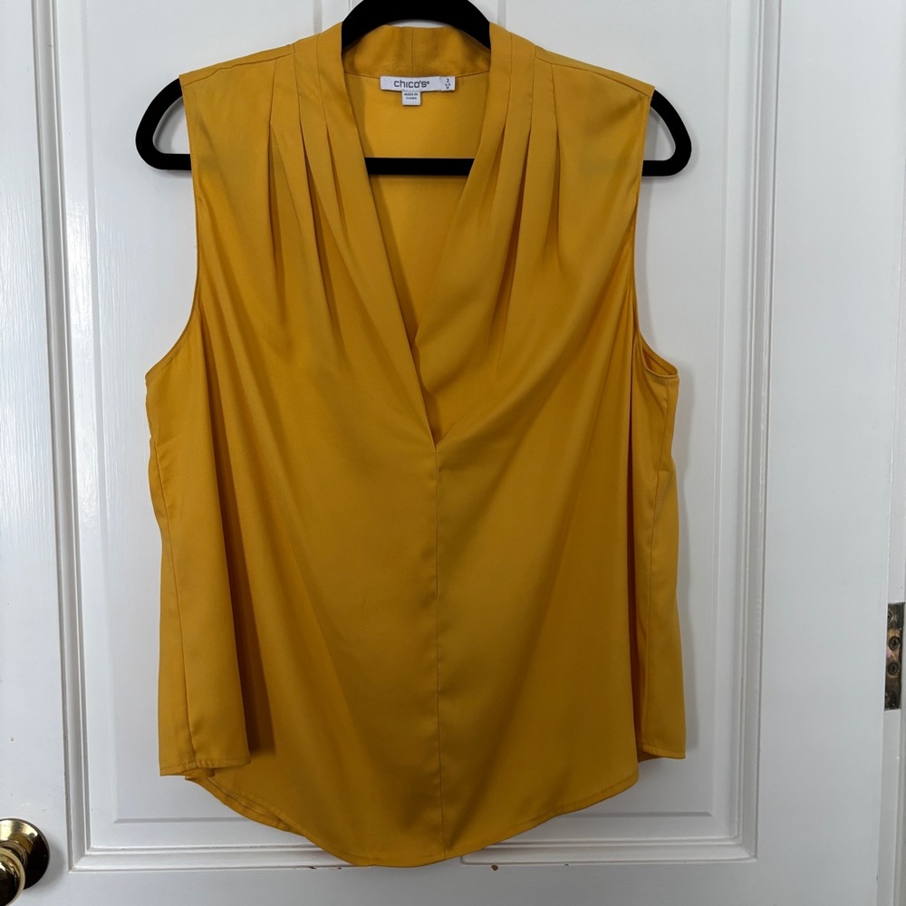 Nwot Chico's Mustard Sleeveless Blouse - image 1